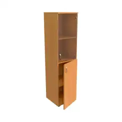 Шкаф узкий низкий стекло прозрачное ЛФ229 400х406х1610, ольха