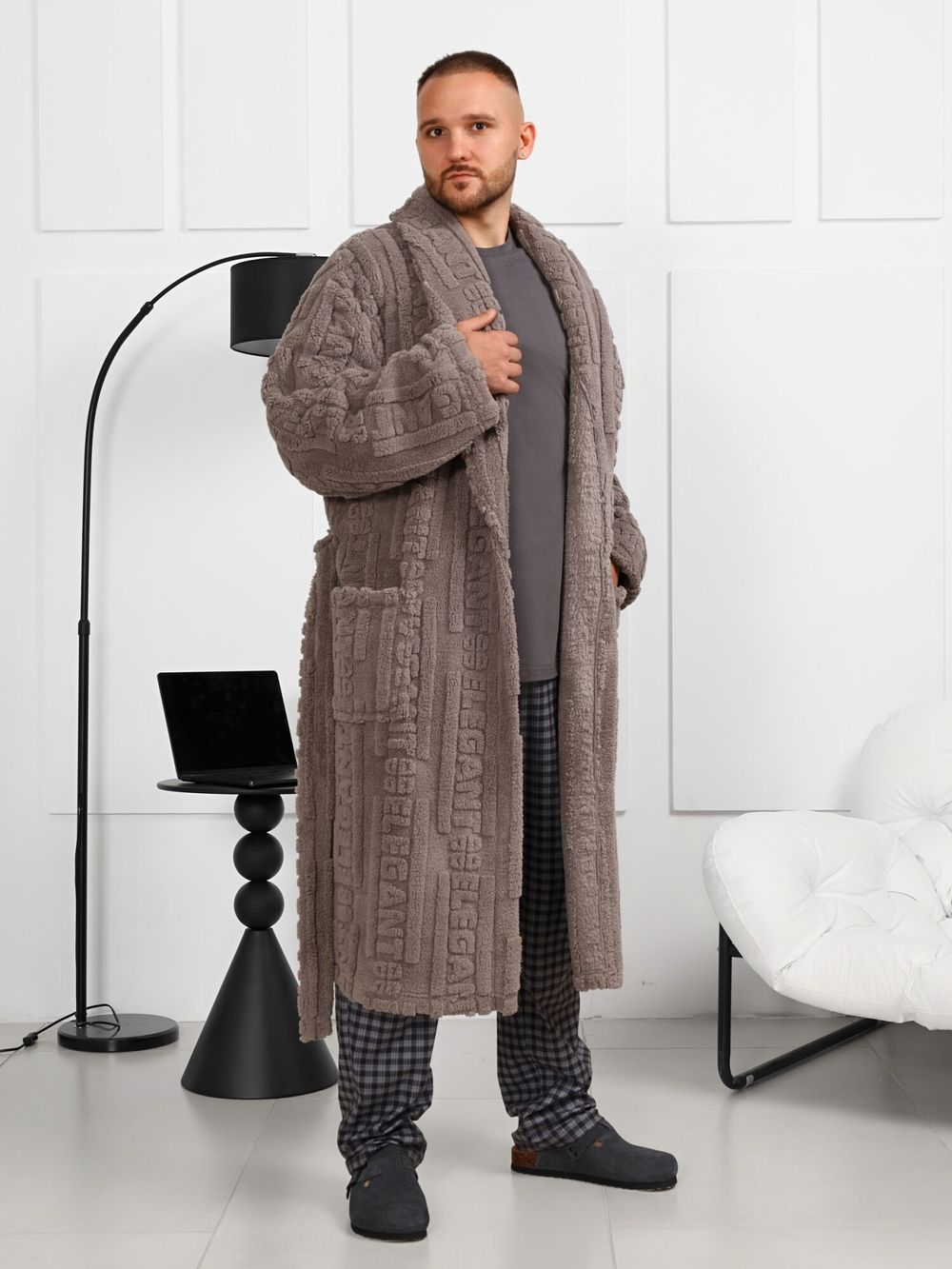 Халат мужской Идеал-3 Виотекс СЕРЫЙ