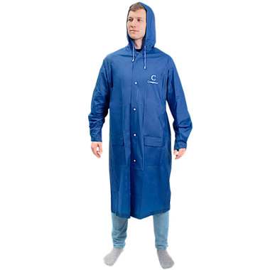 Плащ-дождевик Следопыт PF-RC-09 72х125см Плотный PVC на кнопках с капюшоном и чехлом цв.Синий -
