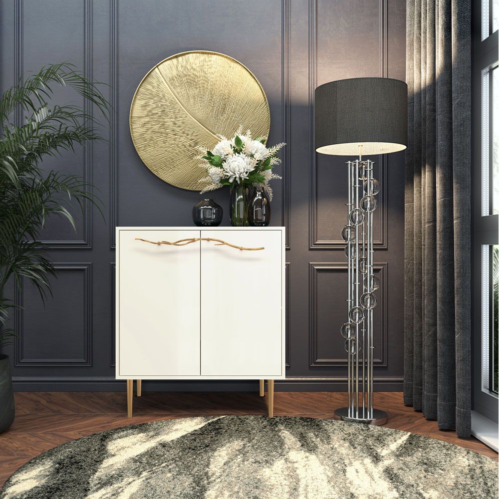 Комод Арт Колор Стайл Голд с 2 полками Кремовый белый