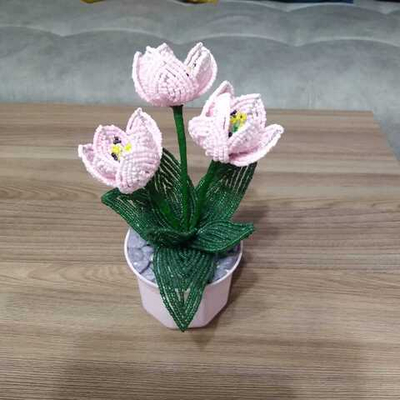 Тюльпаны из бисера 18см