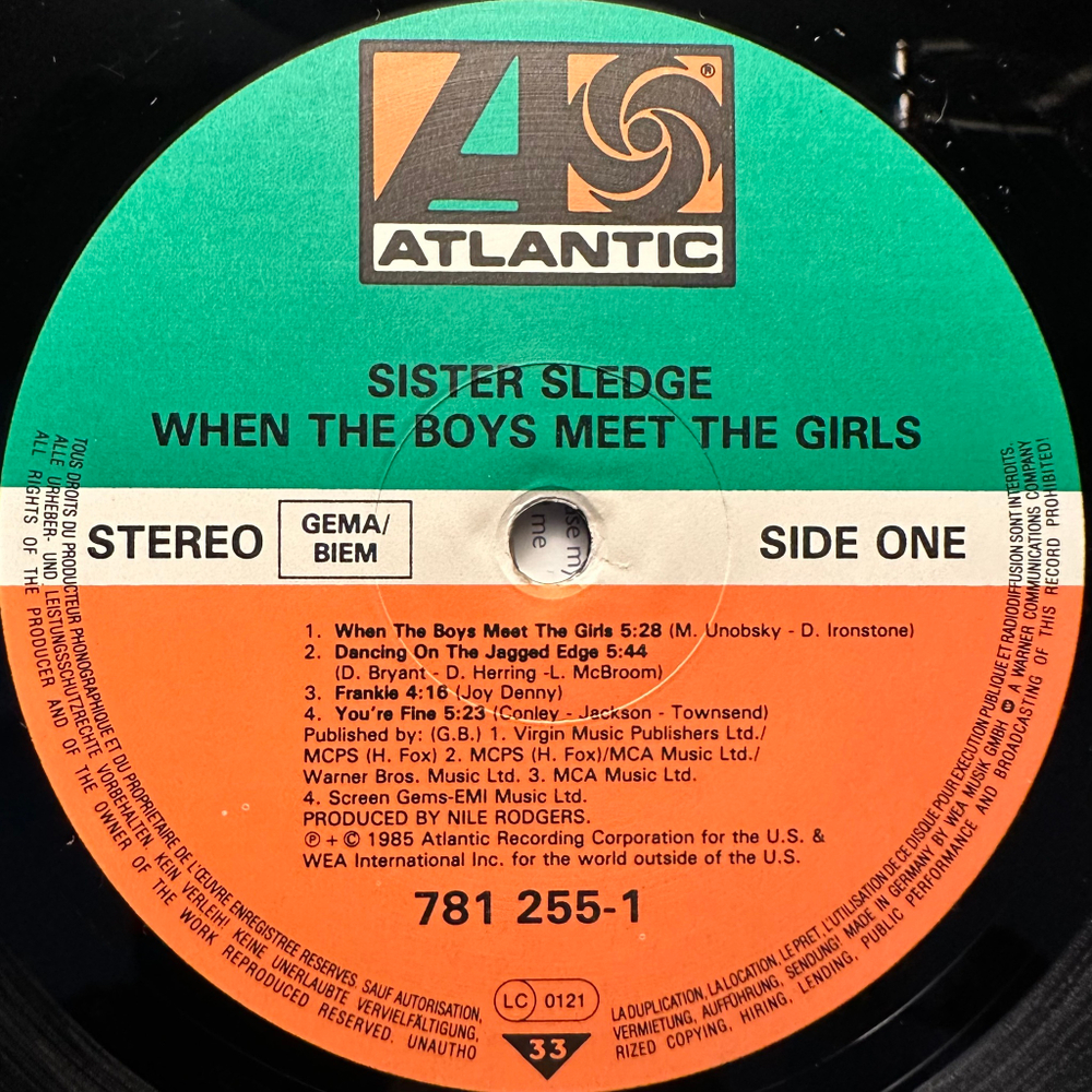 Sister Sledge ‎– When The Boys Meet The Girls (Германия 1985г.)