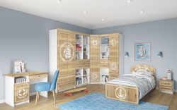 Тумба "Юнга" ТД 400.1 (белый/дуб цикорий), ЛДСП, ДСВ Мебель, г. Пенза