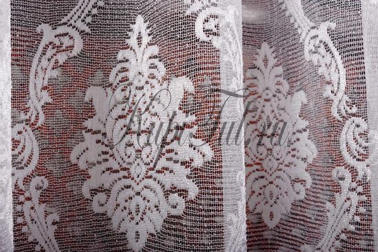 Штора Корона (белый жаккард ришелье)