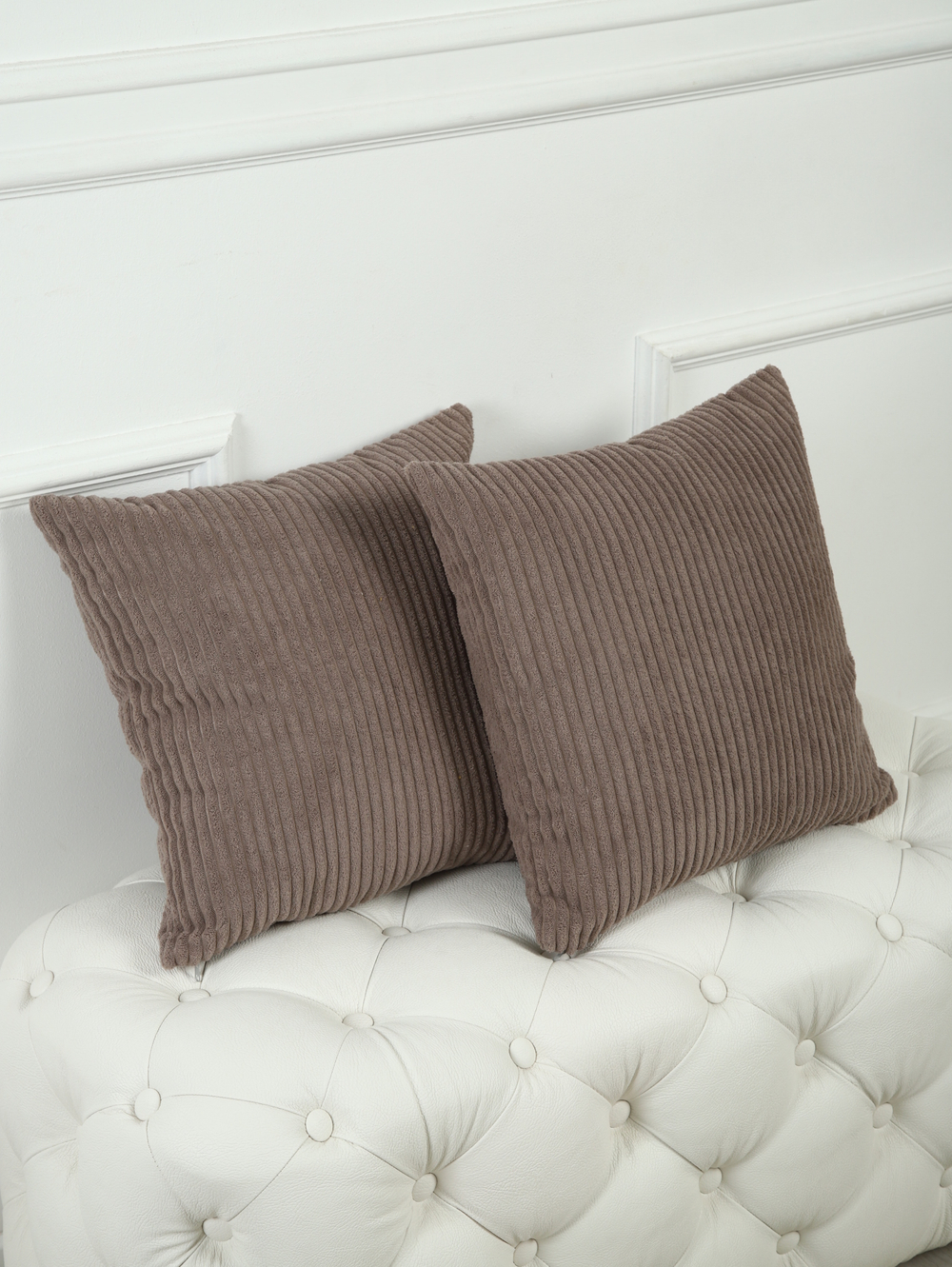 Подушки декоративные 40х40 со съемным чехлом 2шт линия капучино