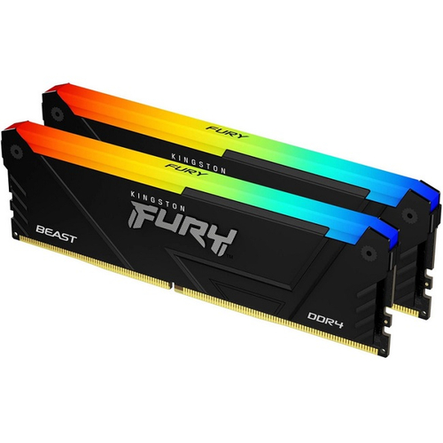 Модуль памяти DIMM DDR4 16GB, 3600Mhz, 2x8Gb, Kingston FURY Beast RGB (KF436C17BB2AK2/16)