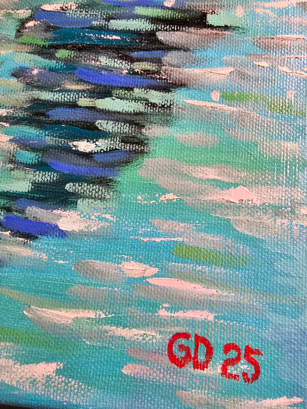 Картина авторская маслом на холсте 33х46 см на стену для интерьера "Венецианские гондолы"