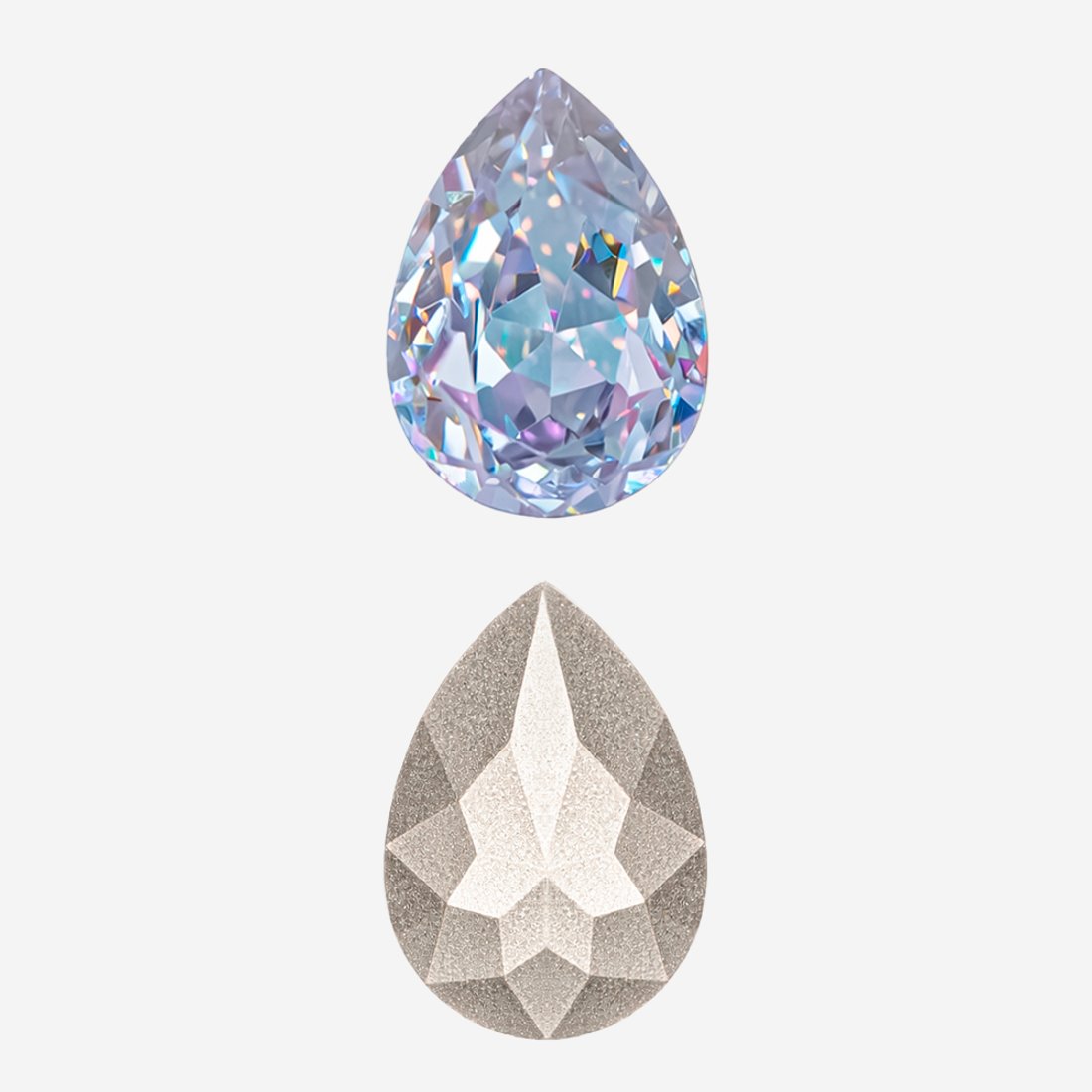 Кристалл Капля (Drop), оттенок "Лавандовый Туман"/"Lavender Mist", 14*10мм