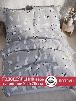 Пододеяльник поплин Сказка "Локи" евро на молнии 200x215 см