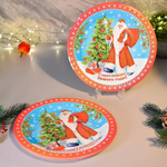 Тарелки бумажные 10шт 18см "Счастливого Нового года! Дед Мороз"