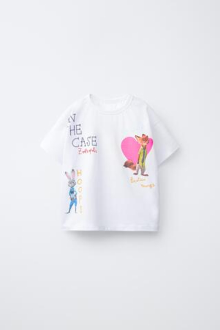 ZARA ФУТБОЛКА «ЗВЕРОПОЛИС» © DISNEY, БЕЛЫЙ