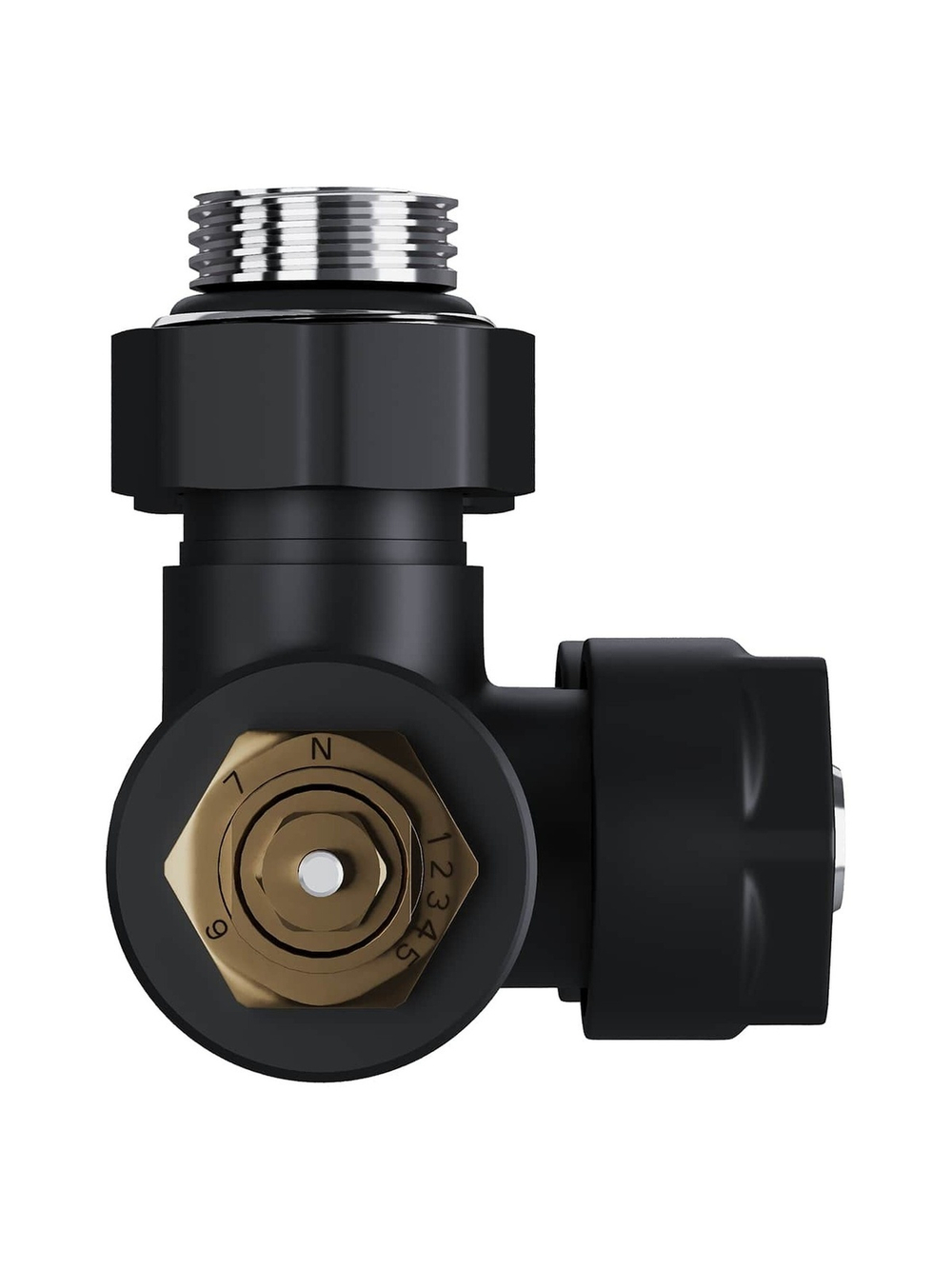 Узел нижнего подключения термостатический угловой Royal Thermo Design Pro 15мм М30х1,5 (Черный)