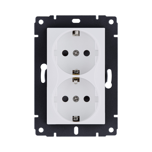 Розетка штепсельная SCHUKO двойная 16A/250 В, белый матовый Kollinger REA-032WM для Aspekt, Eleganz, Reflex