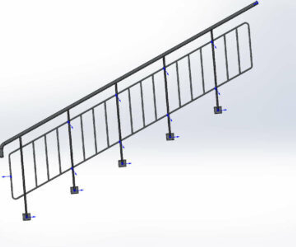 Ограждение лестничного марша 5092x1200 ОЛХ 45-12.36 1.450.3-7.94