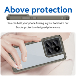 Усиленный чехол с мягким рамками серого цвета для Xiaomi 14 Pro, увеличенные защитные свойства