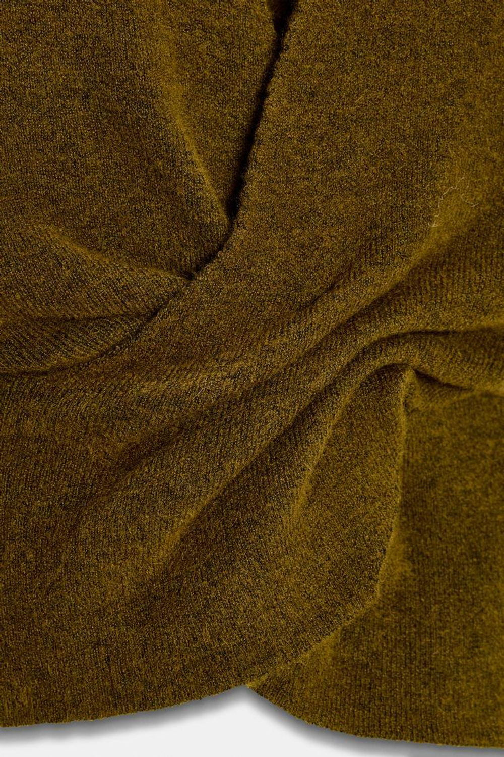 ZARA ДРАПИРОВАННЫЙ СВИТЕР С КОРОТКИМИ РУКАВАМИ, ПЫЛЬНЫЙ ХАКИ