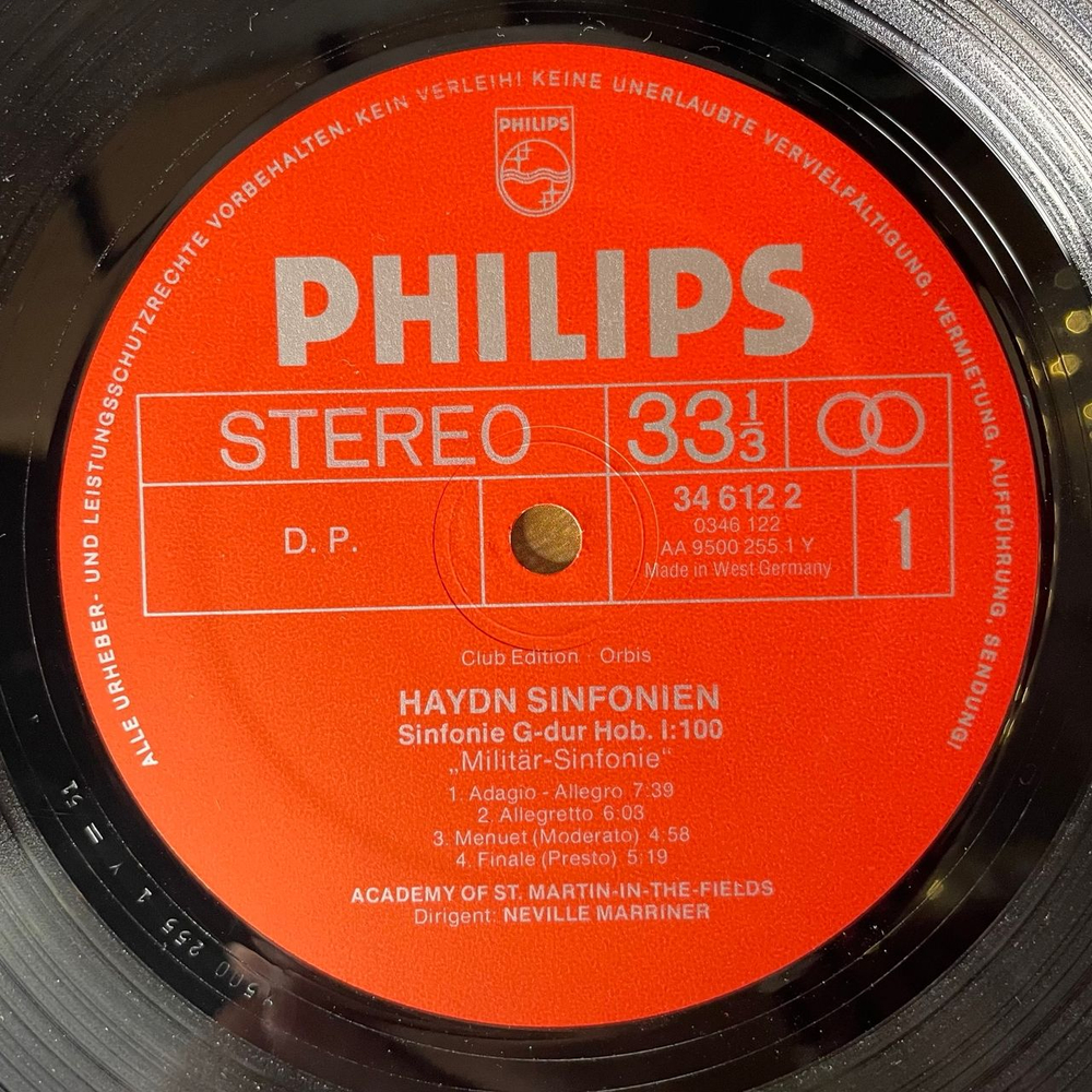 Винтажная виниловая пластинка LP Joseph Haydn Йозеф Гайдн, Academy of St. Martin in the Fields, Neville Marriner, Симфония № 100, 103 (Германия 1980) Пластинка 6