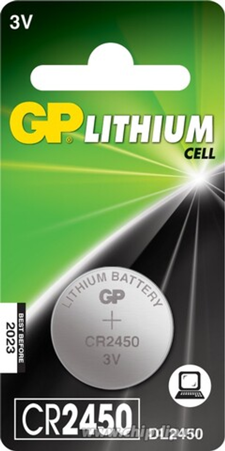 Элемент питания GP Lithium CR2450 BL1 CR2450-2C1 (1/10/100)