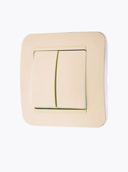 Выключатель Makel Lillium Natural 2-клавишный крем 05098