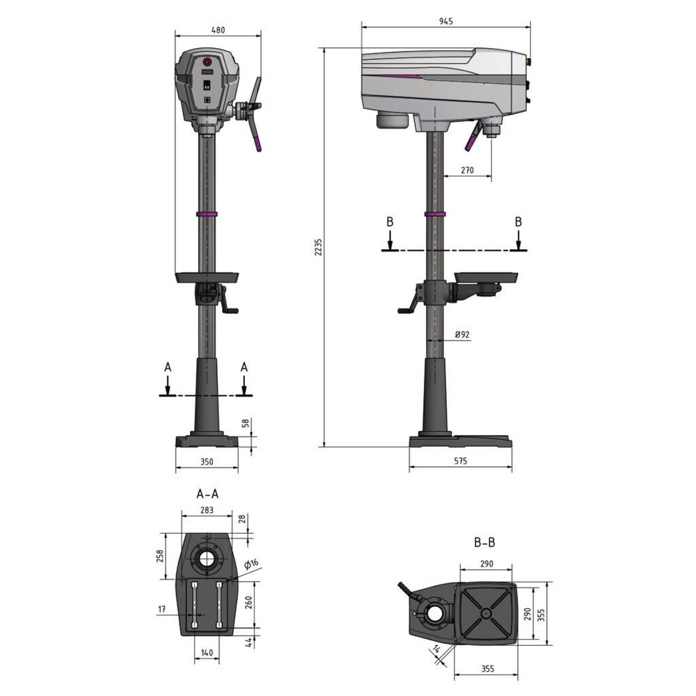 Вертикально-сверлильный станок Optimum OPTIdrill DP 33