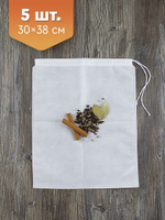 Пакет фильтр-волокно с завязками. В пакете. (30х38 см, 5 шт.)