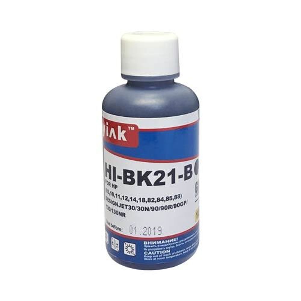 Чернила для HP ( 84) HP Designjet30/30n/90/90r/90gp/130 C5016A (100мл, black, Dye) HI-BK21-B MyInk