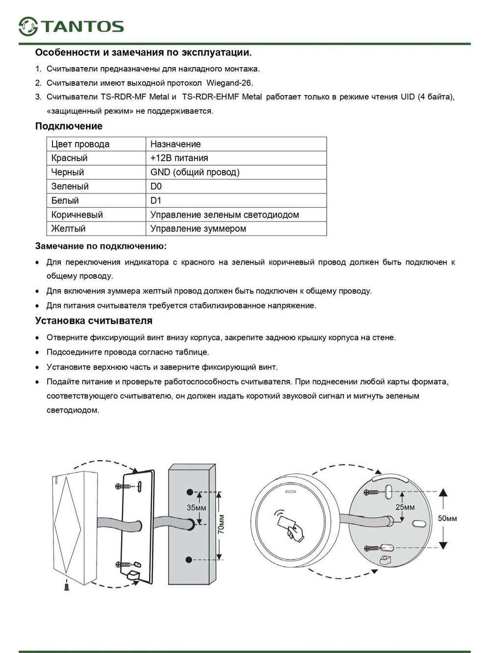 Считыватель TS-RDR-EHMF Metal