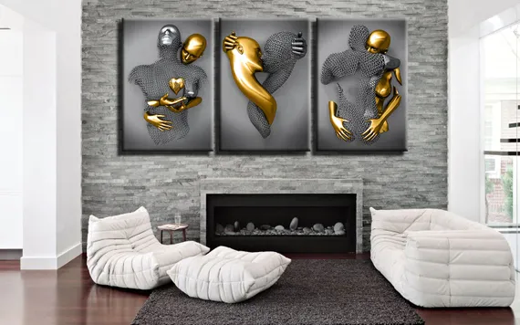 Модульная картина "Металлическая любовь"