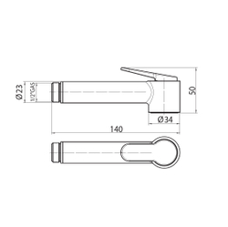 Bossini Paloma Brass Mixer Set комплект для гигиенического душа: прогрессивный смеситель, лейка с клапаном подачи и шланг из усиленного нейлона Cromolux