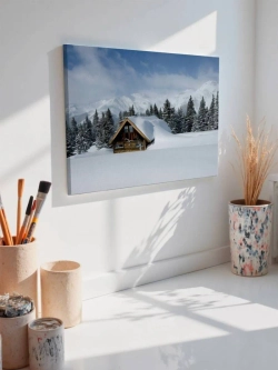 Картина на стену 40 X 50 Дом зимой