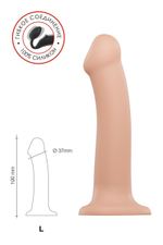 Телесный фаллос на присоске Silicone Bendable Dildo L - 19 см.