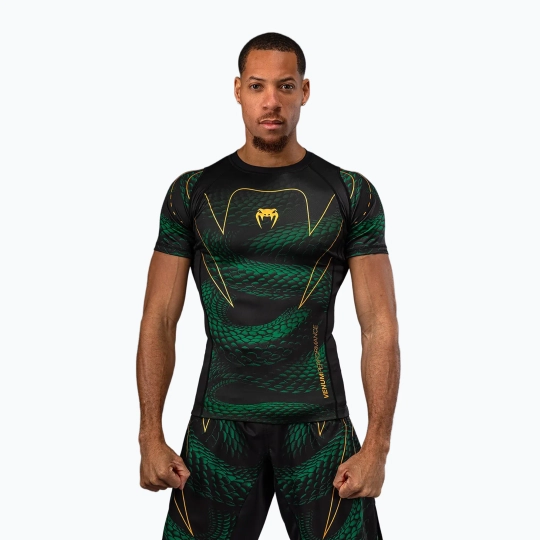 Рашгард Venum Matupa Short Sleeve black/green/gold