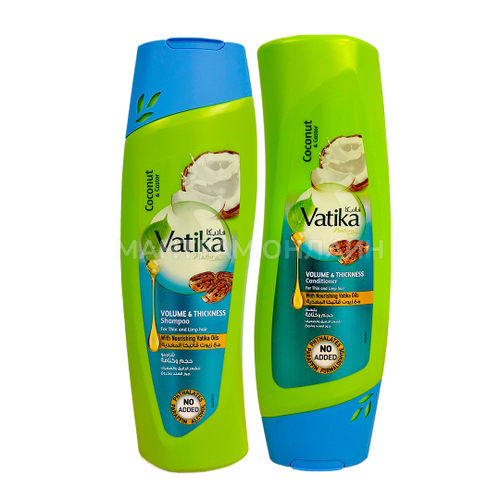 Кондиционер Dabur Vatika Volume Кокос, кастор, хна Объем и толщина волос, 200 мл