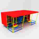 Детский игровой лабиринт с крышей «Прыг-скок Вагончик» 4,87×2,46×2,8 м