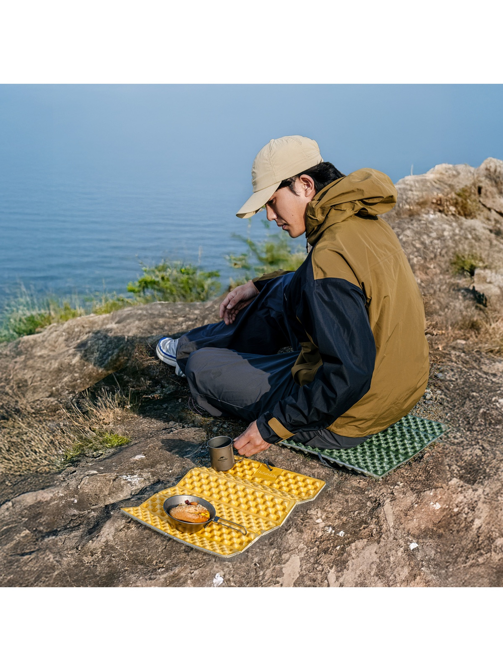 Коврик-сидушка туристический Naturehike 42х32х1,8 см. IXPE, зеленый
