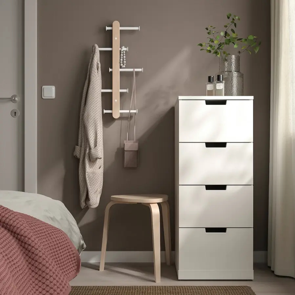 Вешалка настенная - IKEA PLOGA/ПЛОГА ИКЕА, 60х37 см, белый/коричневый