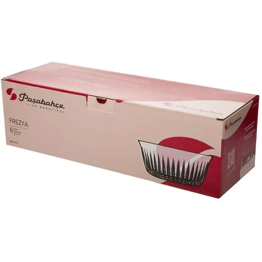 Набор стеклянных салатников 6шт 330мл «Фрезия» 530156B