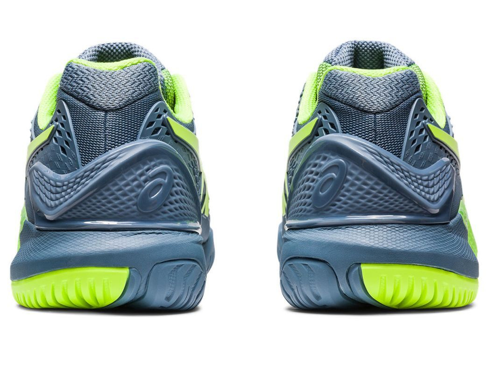 Мужские кроссовки теннисные Asics Gel-Resolution 9 - steel blue/hazard green