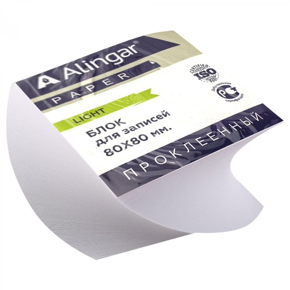 Блок бумажный для записей Alingar &quot;Стандарт&quot;, 8*8*4 см, белый, витой, проклееный