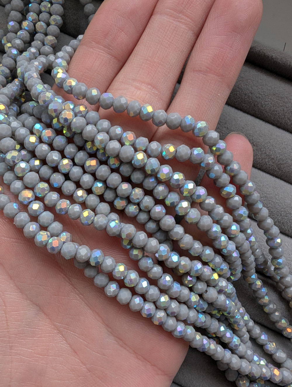 Бусины стеклянные рондель 4*3мм