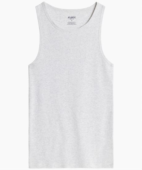 Майка мужская классическая Atlantic Basic BMV-046, хлопок, светло-серый меланж