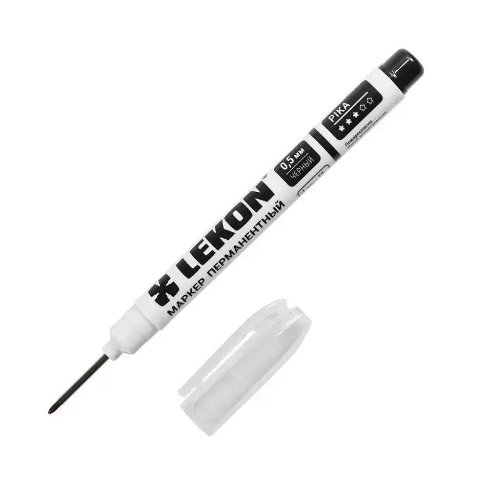 Маркер строительный LEKON PIKA спиртовой черный разметочный перманентный для глубоких отверстий