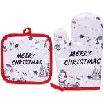 Прихватка в наборе с прихваткой-варежкой «Новогодние мотивы» 25,5*16 см, 17*17 см