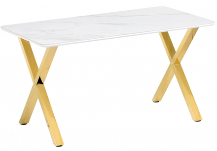 Керамический стол Woodville Селена 3 160х90х77 белый мрамор, золото