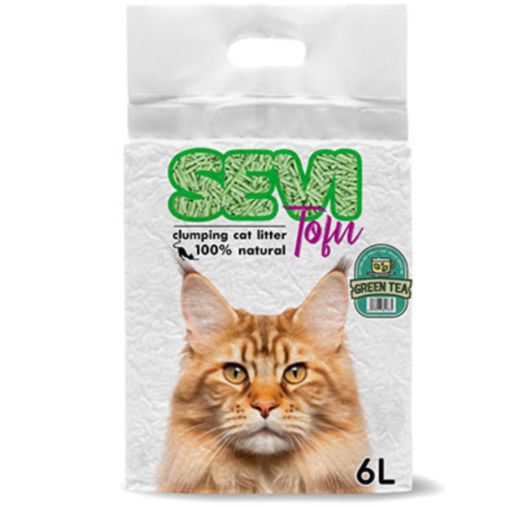 Наполнитель Sevi Tofu комкующийся с запахом зеленого чая 6 л