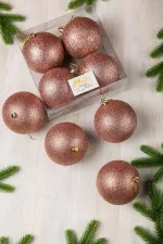 Набор новогодних шаров (4 шт) - глиттер