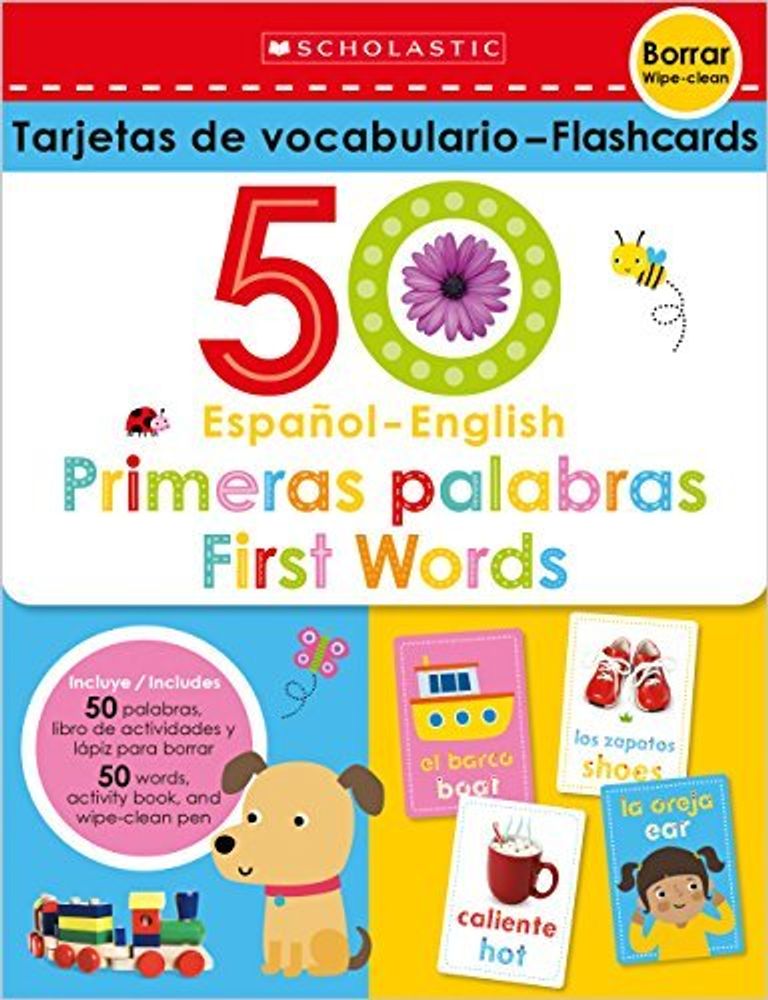 Flashcards: 50 Spanish-English First Words