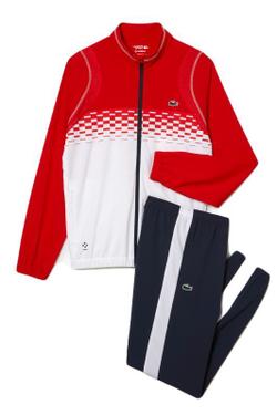 Мужской теннисный костюм Lacoste Tennis x Daniil Medvedev Jogger Set - red/white/red/white/blue
