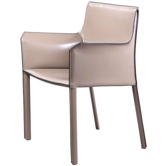 Стул с подлокотниками Barrie кожа капучино