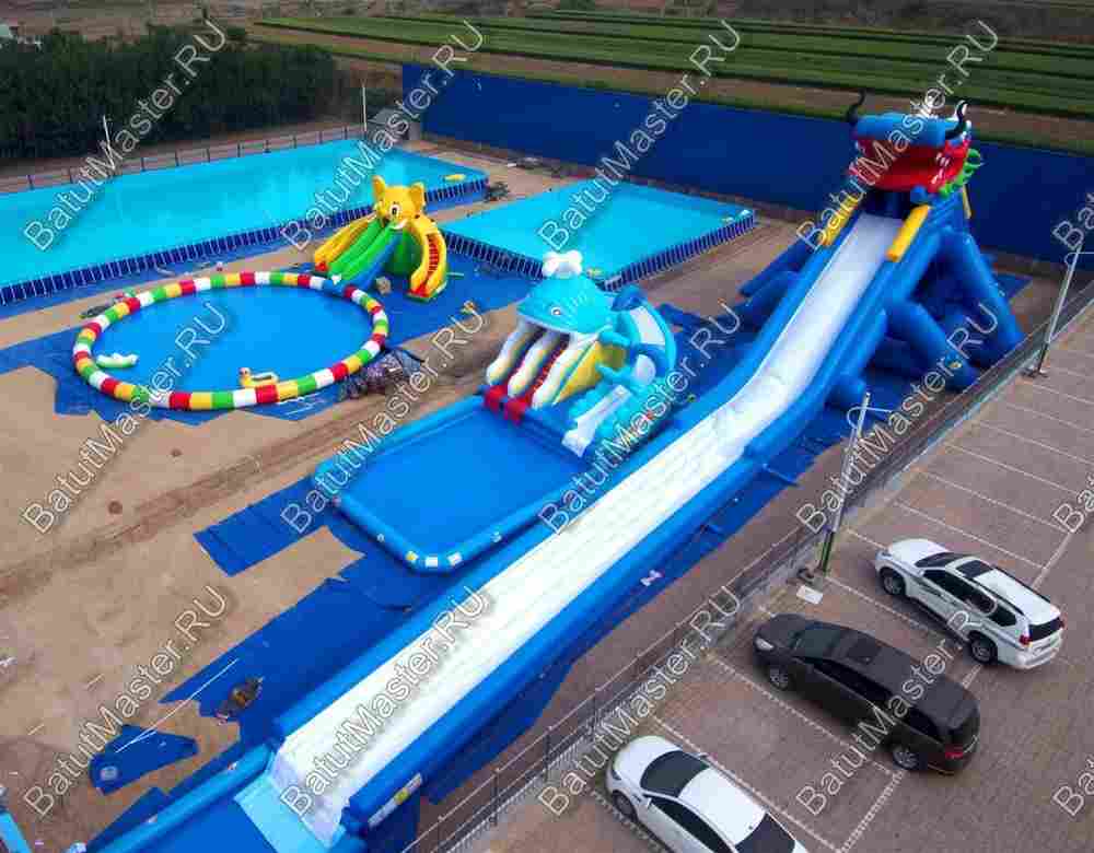 Батут-горка "Дракон из поднебесной", 55*15*13,5 м